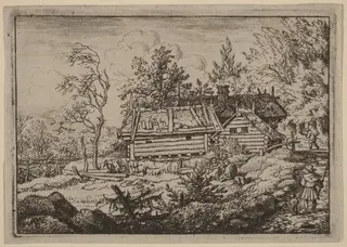Pilgrim with a Dog, by Allart van Everdingen, ink, 1650
