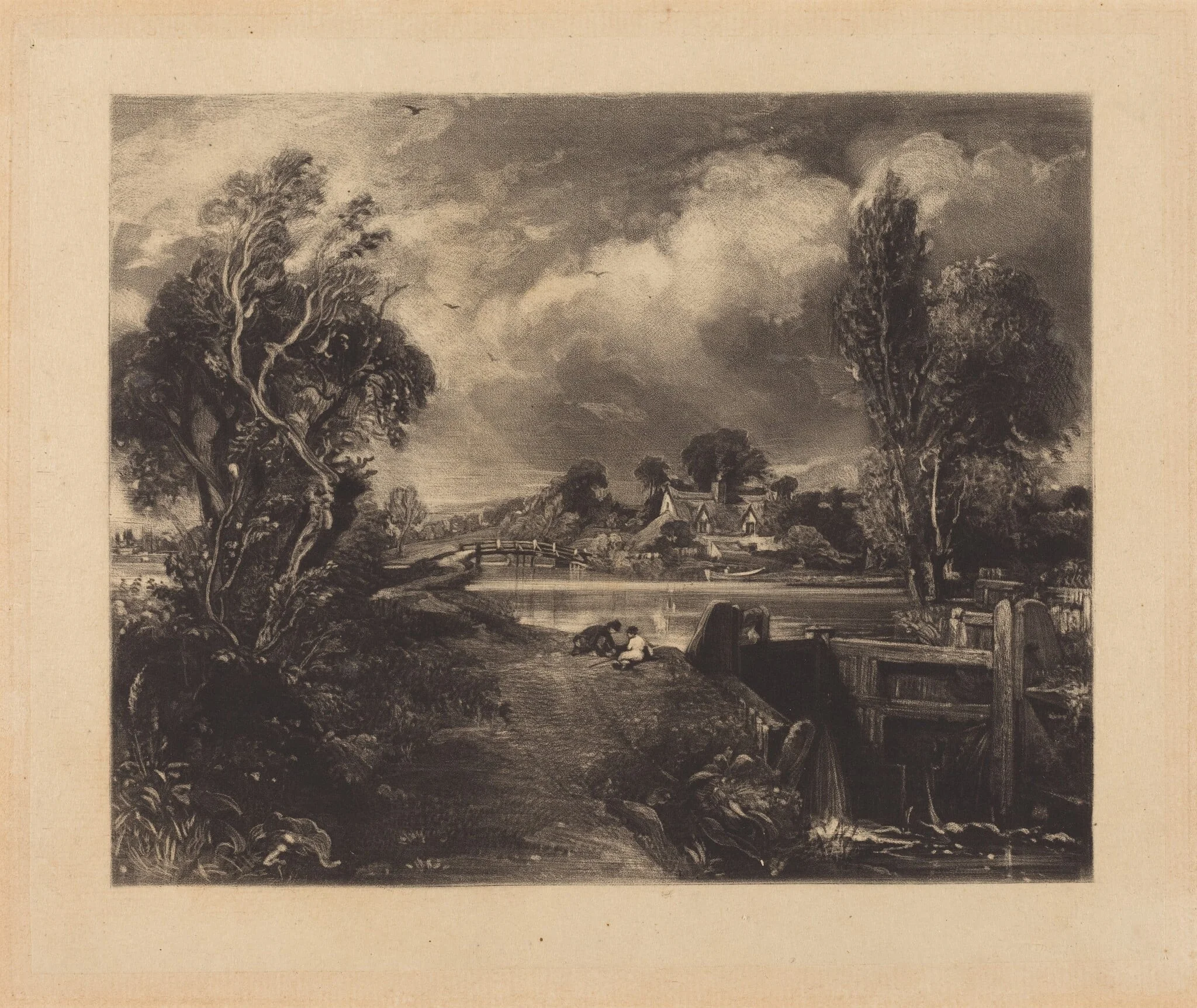 A Lock on the Stour, detail