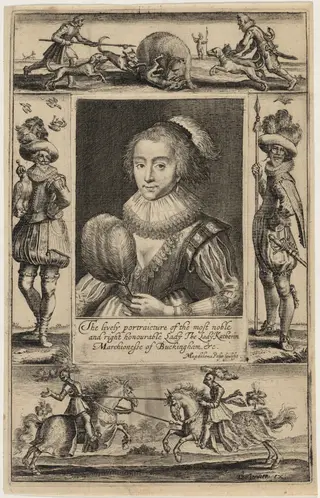 Catherine Manners, Duchess of Buckingham, by Magdalena van de Passe, ink, 1620