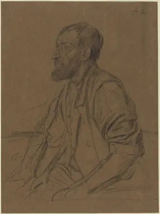 Study of a Workman, by Alphonse Legros, graphite, 1874