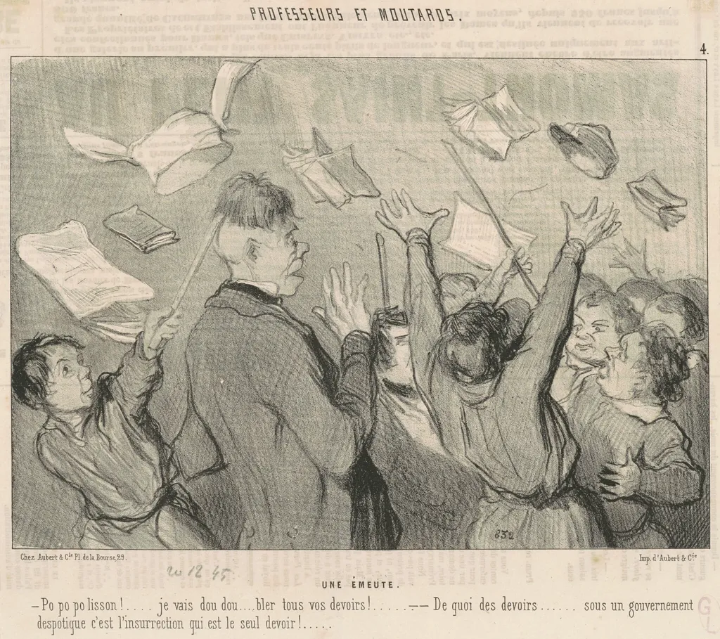 Une émeute, by Honoré Daumier, ink, 1845