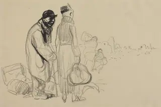 La retour (The Return), by Jean-Louis Forain, ink, 1916