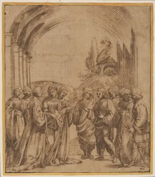 A Betrothal, by Annibale Carracci, 1550