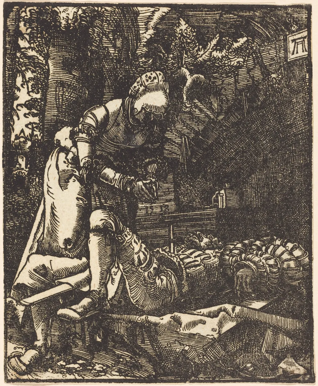Pyramus and Thisbe, by Albrecht Altdorfer, ink, 1518