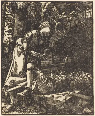 Pyramus and Thisbe, by Albrecht Altdorfer, ink, 1518