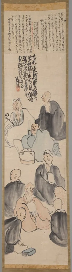Gathering of Poetic Immortals with Poem Drafts, detail