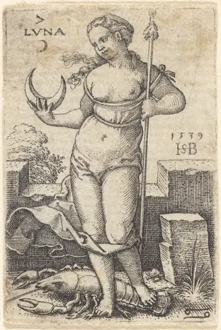 Moon, by Sebald Beham, ink, 1539