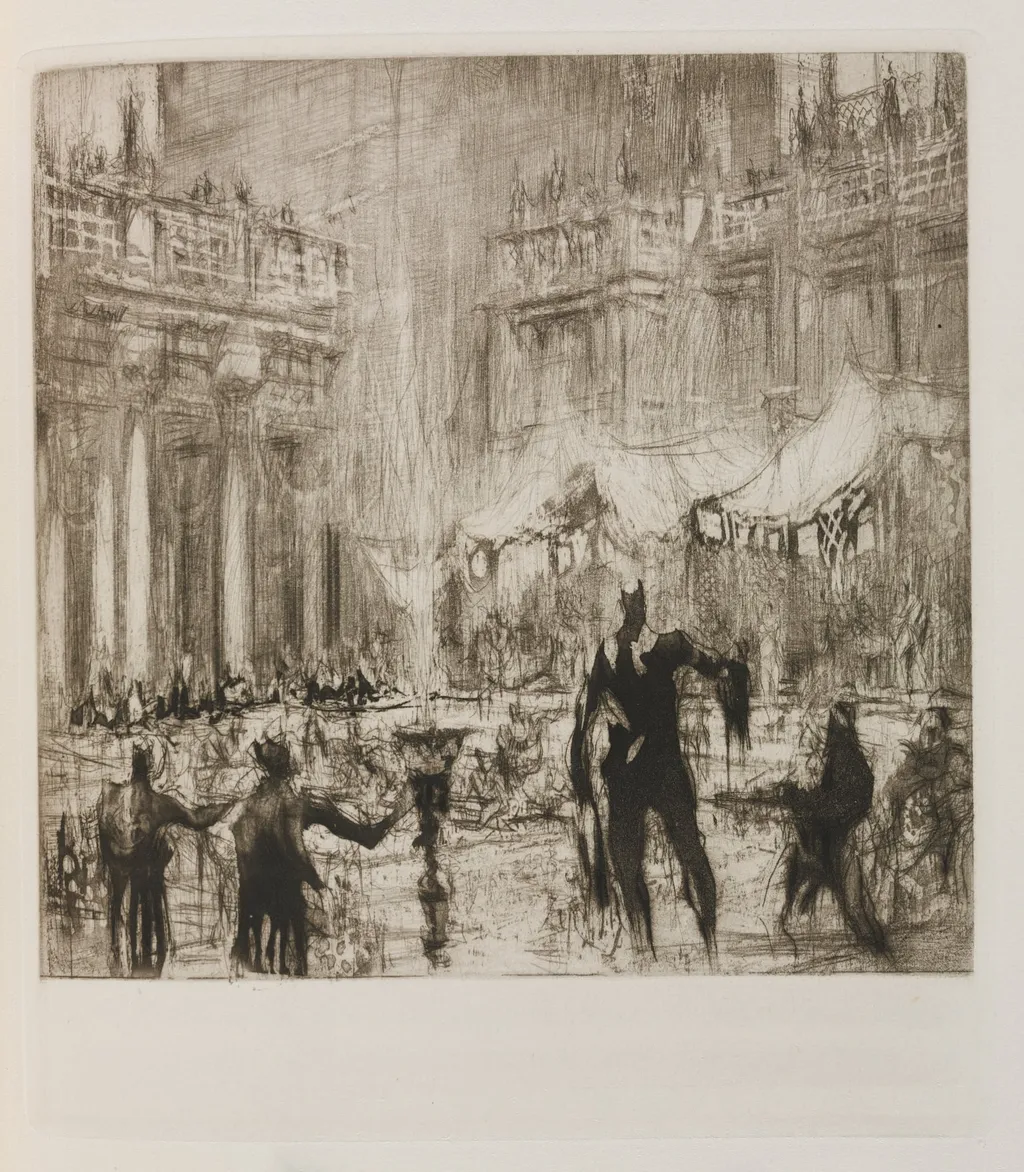Herodias: Page 45, But now beginning at the farthest end of the banquet hall a murmur of surprise and admiration. A young girl began to enter, by William Walcot, 1928