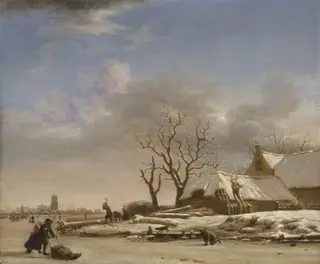 Winter Landscape, by Adriaen van de Velde, oil, 1661