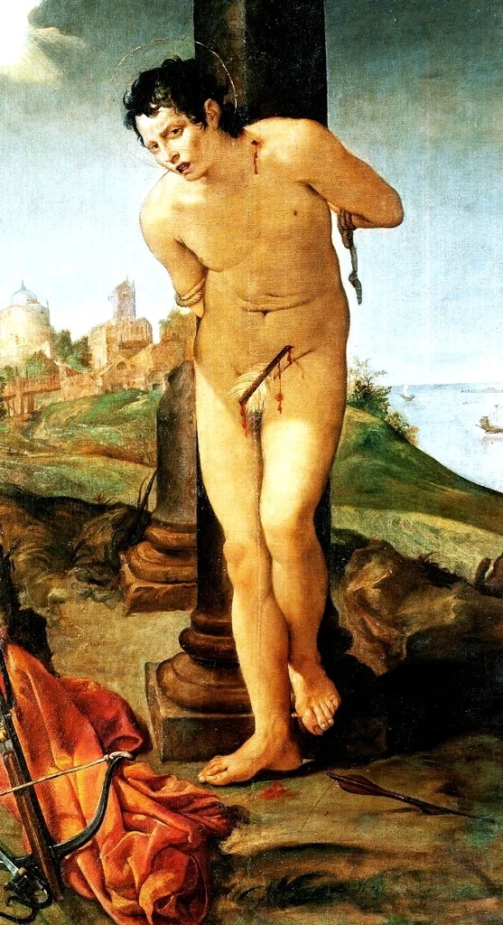Saint Sebastian, detail