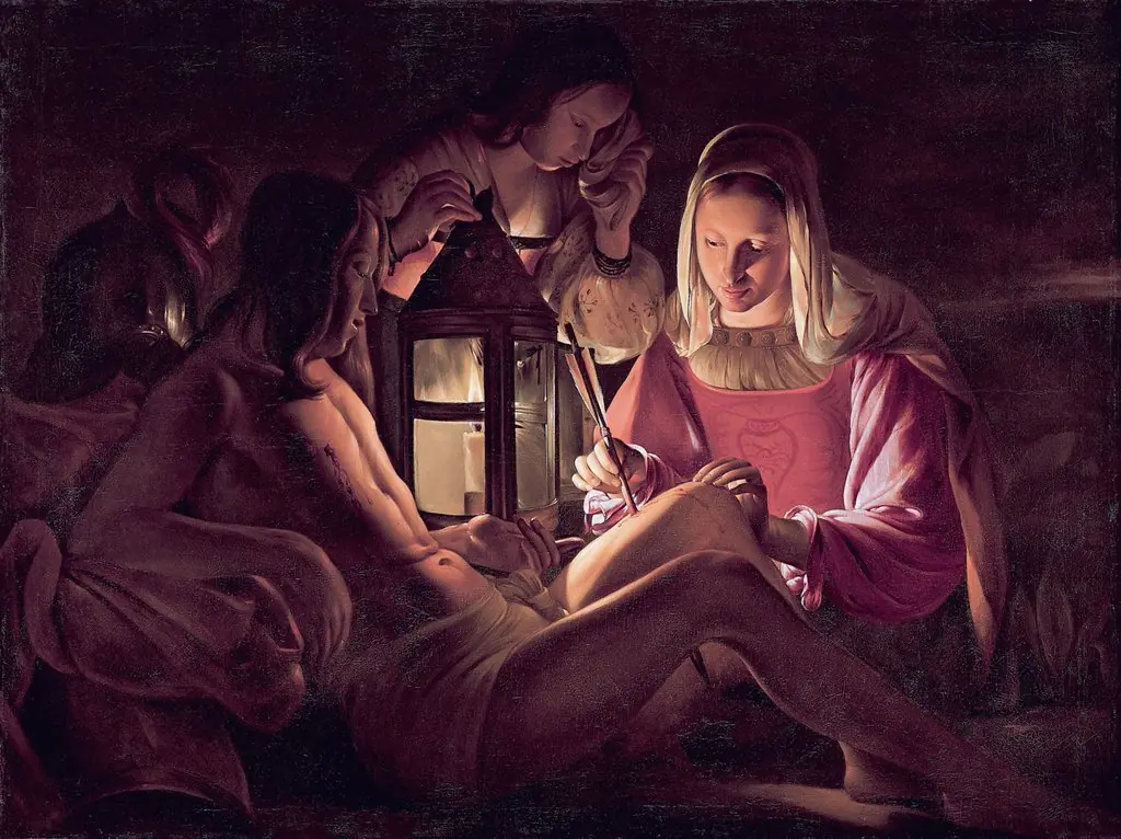 Saint Sebastian Tended by Irene, by Georges de La Tour, oil, 1632