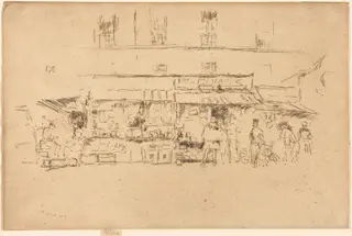 Quai de Montebello, by James McNeill Whistler, ink, 1893