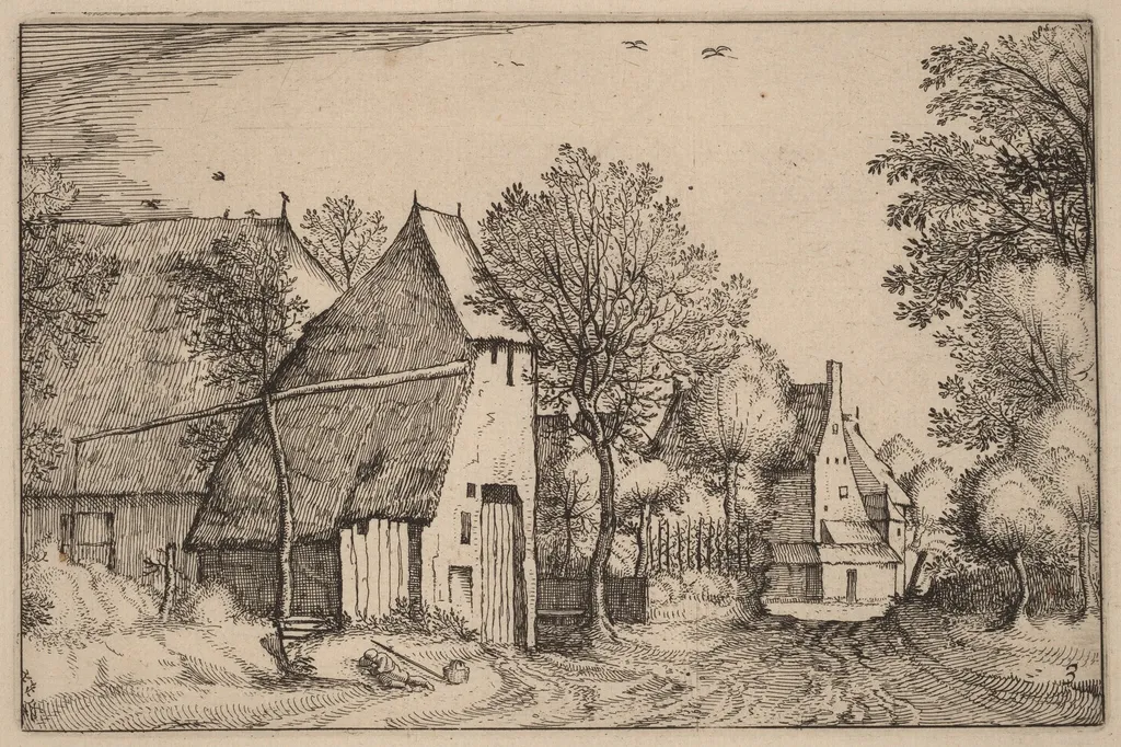 Village Road, by Claes Jansz Visscher, ink, 1612