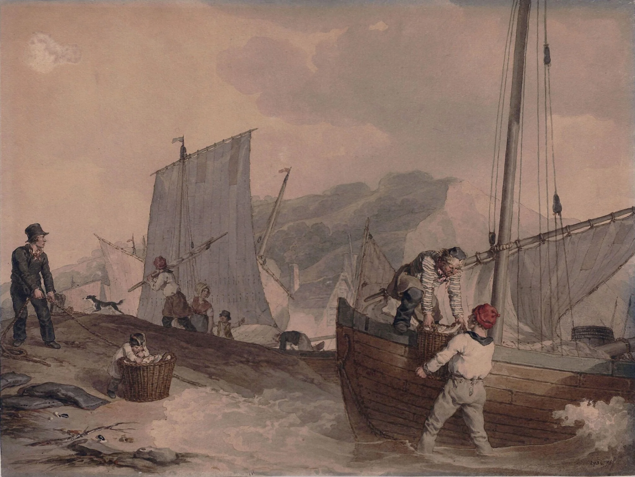 Fishing Boats Unloading, detail