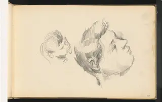 Two Heads, by Paul Cézanne, graphite, 1888