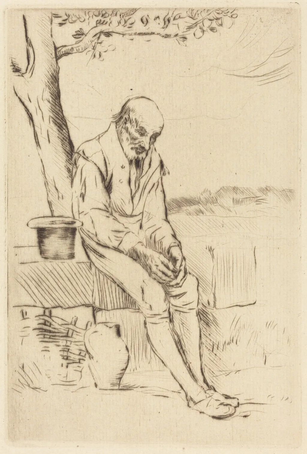 "Since Then" ("Depuis ce temps-la"), by Alphonse Legros, ink, 1874