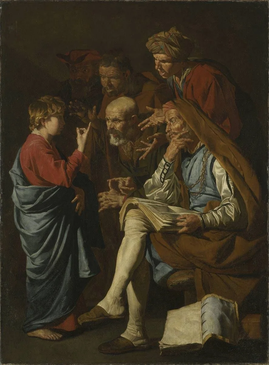 Christ among the docters, detail