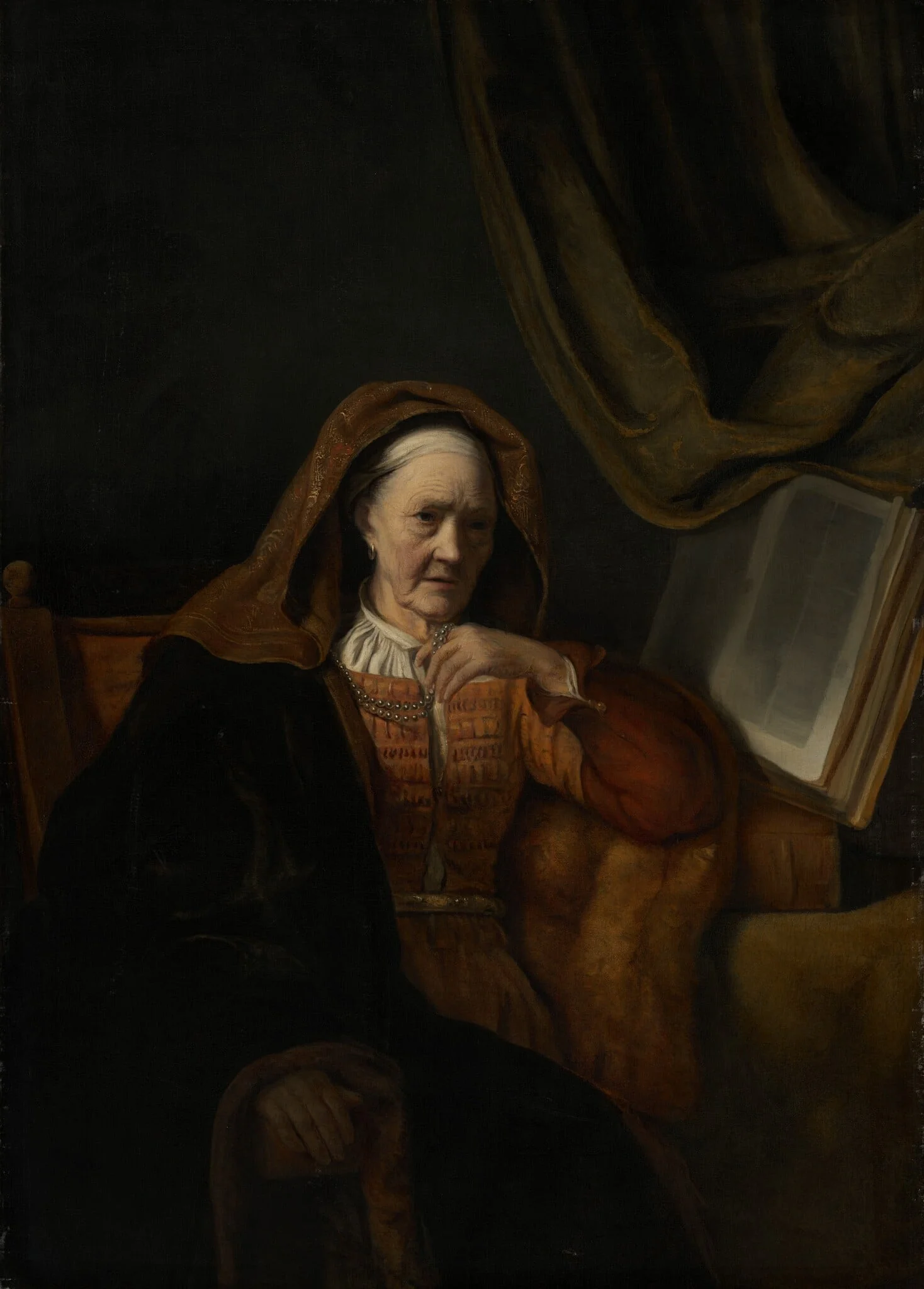 Woman with a Pearl Necklace, detail