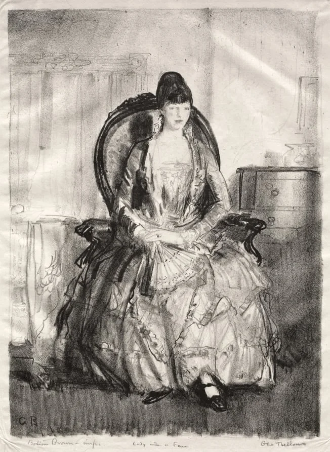 Lady with a Fan, detail