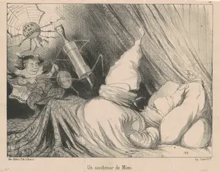 Un cauchemar de Mimi, by Honoré Daumier, ink, 1850