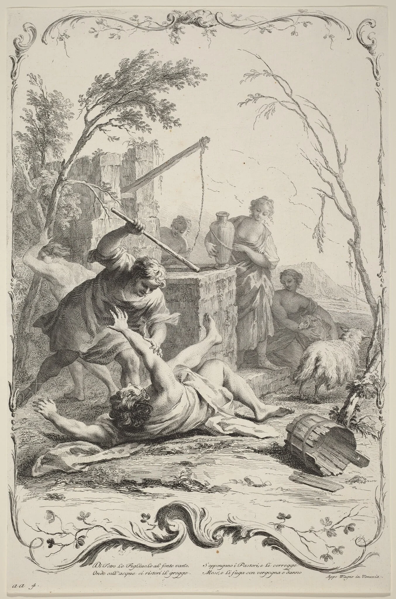 Moses Striking a Shepherd, detail