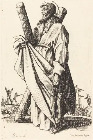 Saint Andrew, by Jacques Callot, ink, 1631