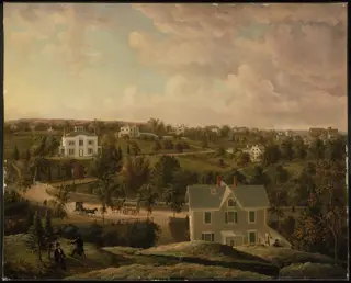 View of Roxbury, by John W. A. Scott, oil, 1854
