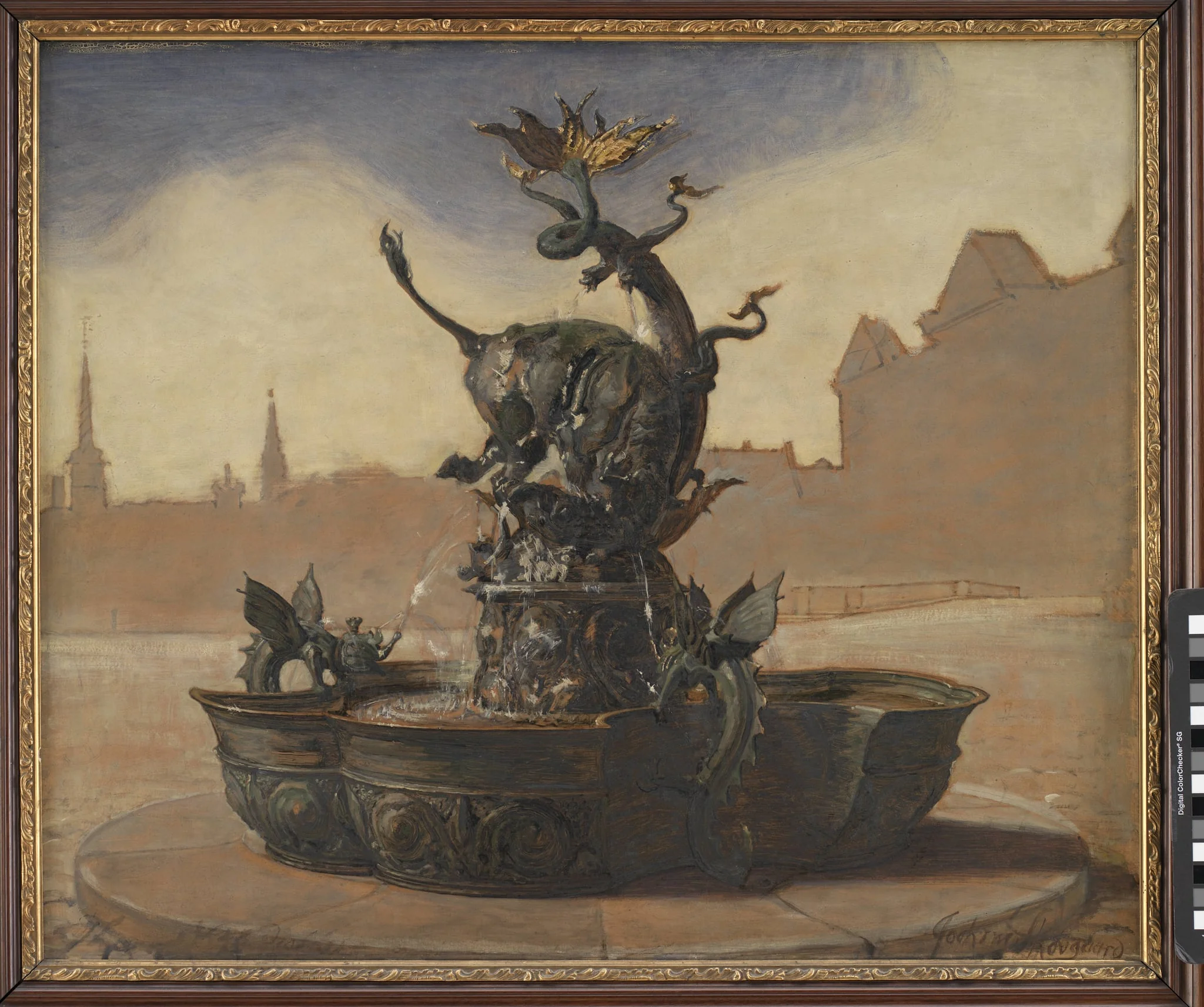Sketch for Dragespringvandet (the Dragon Fountain), detail