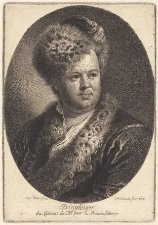 Johann Melchior Dinglinger, by Georg Friedrich Schmidt, ink, 1769
