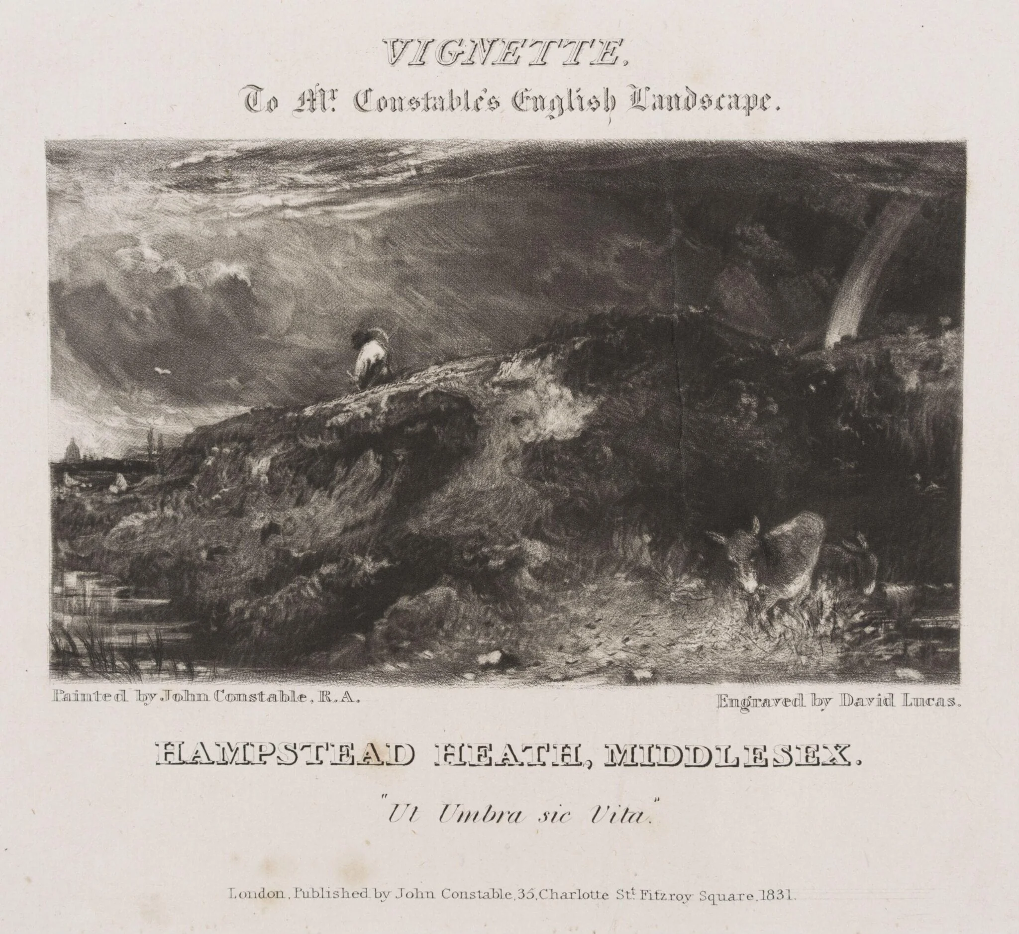 HAMPSTEAD HEATH, MIDDLESEX, "Ut Umbra sic Vita.", detail