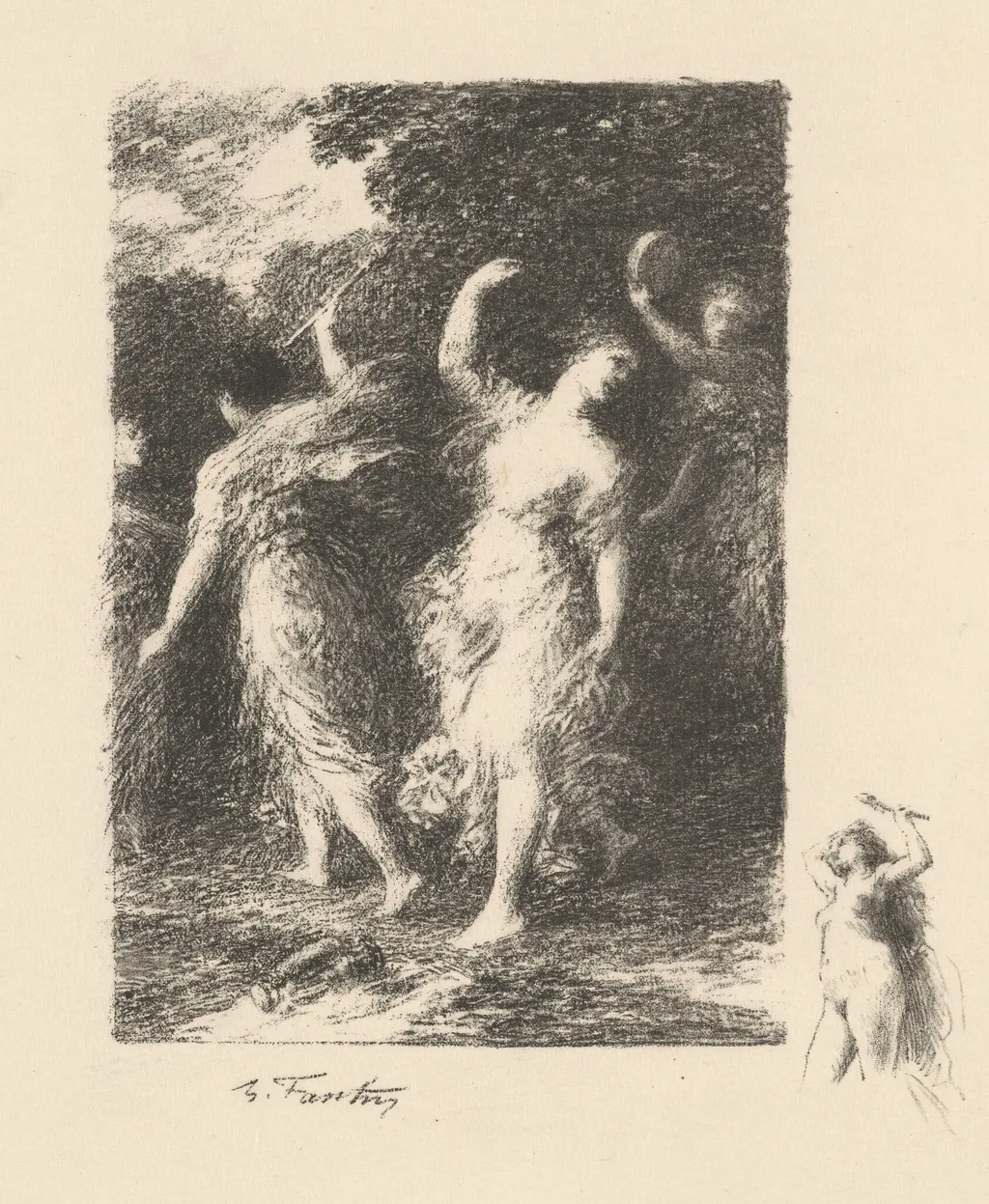 Bacchus, by Henri Fantin-Latour, ink, 1903