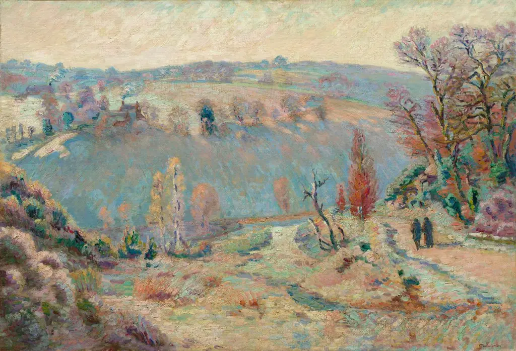 Valley of the Sédelle at Pont Charraud:  White Frost, by Armand Guillaumin, oil, 1907