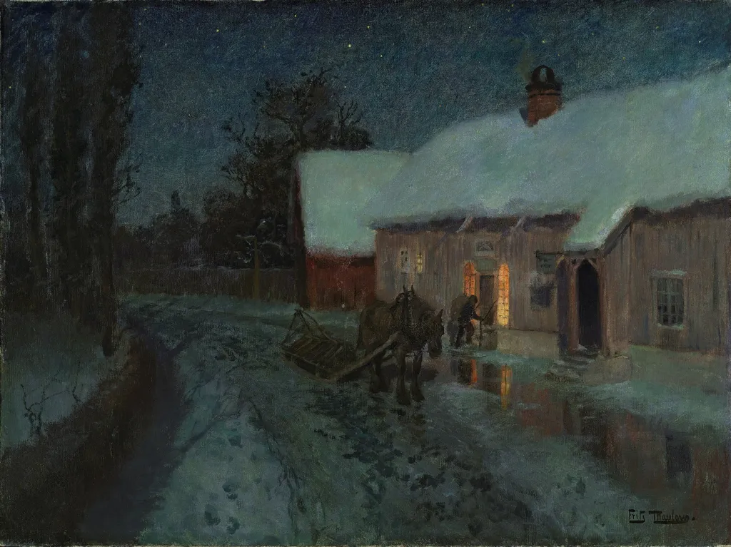 Night, by Frits Thaulow, oil, 1893