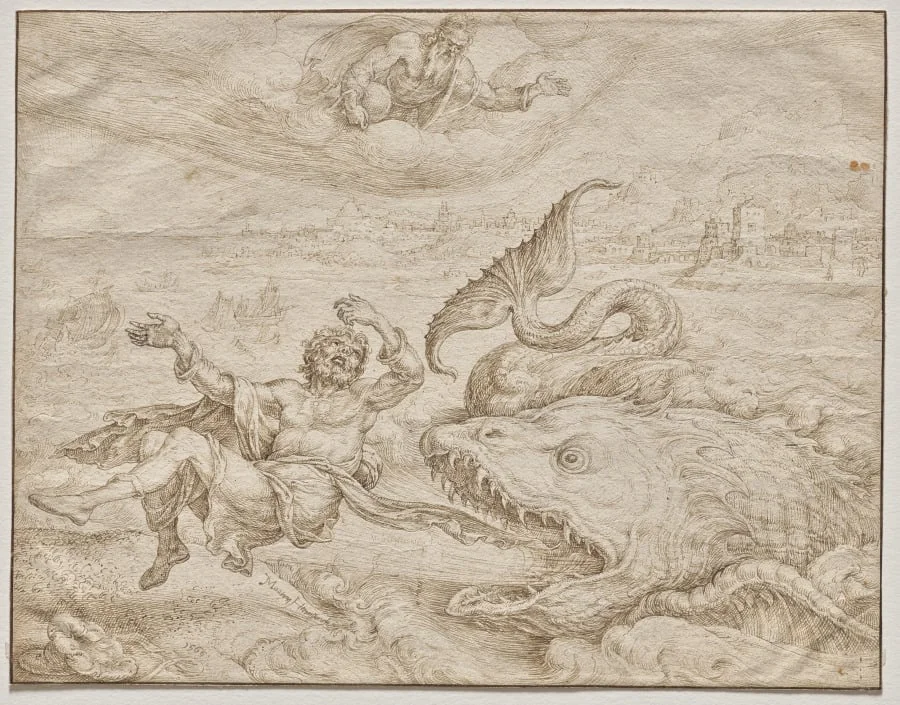 Jonah Cast Out by the Whale onto the Shore of Nineveh, detail