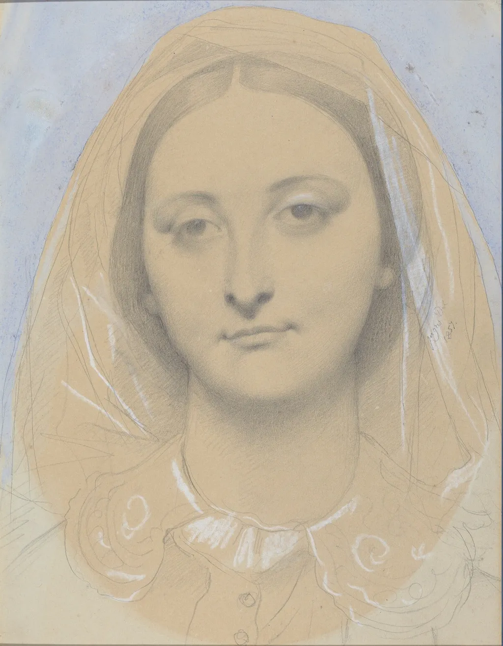 Mademoiselle Mary de Borderieux(?), by Jean Auguste Dominique Ingres, watercolor, 1857