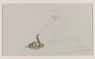 Snake Charmer with an Egyptian Cobra, by Carl Haag, watercolor, 1858