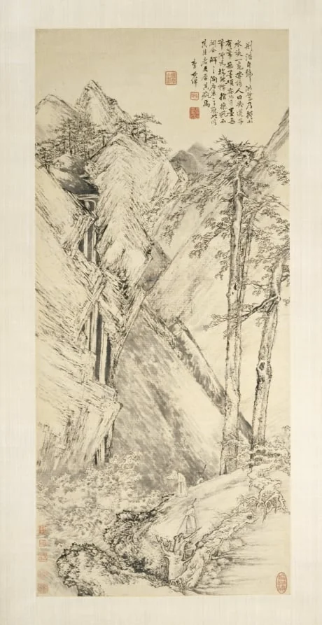 Landscape after Jing Hao and Guan Tong, detail