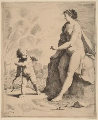 Venus and Cupid, by Jan Gerritsz van Bronckhorst, ink, 1636