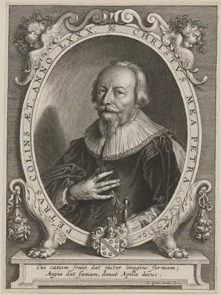 Petrus Collins, by Cornelis Galle I, ink, 1613