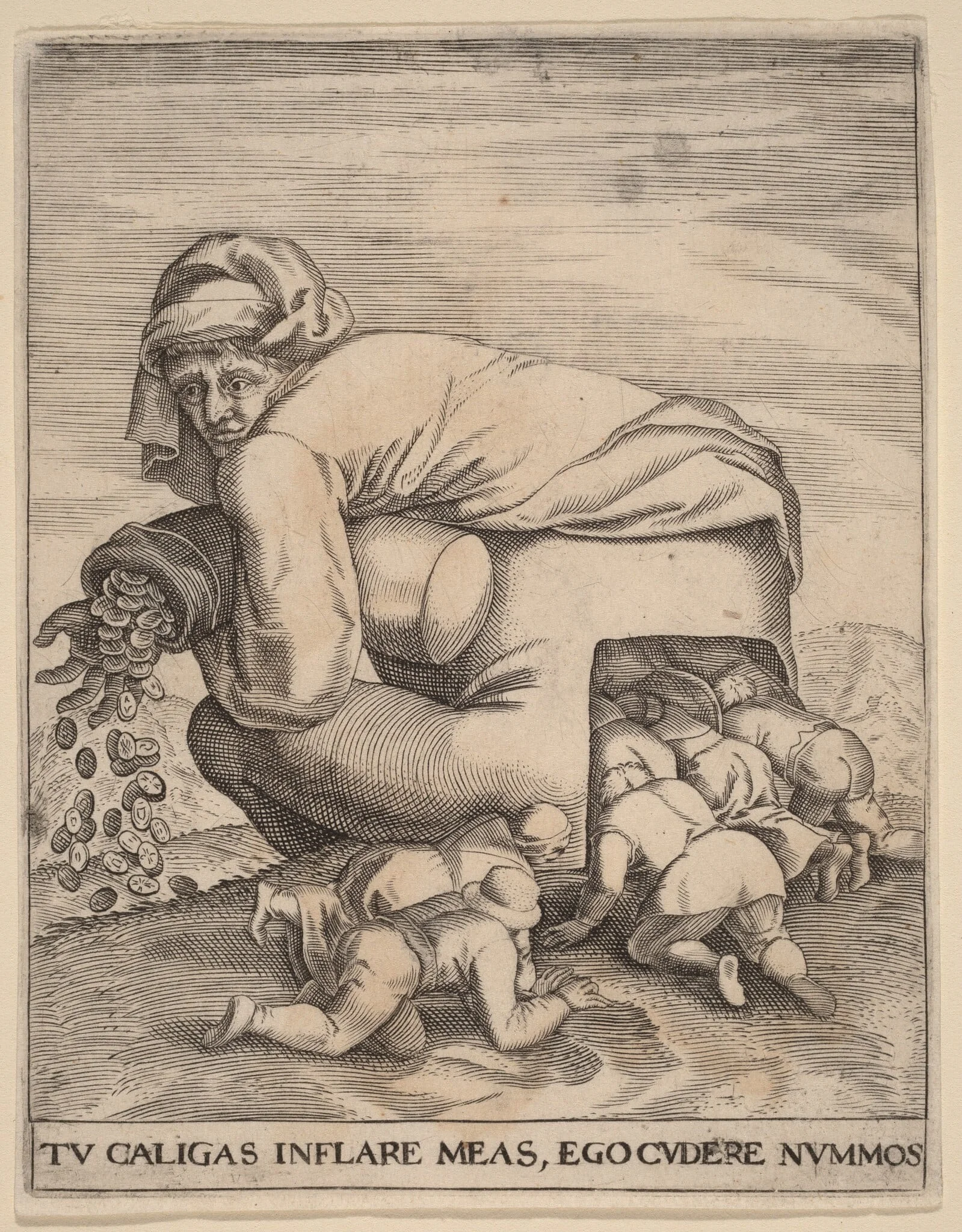 The Man with the Moneybag and His Flatterers, detail