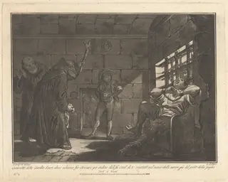 The "Giardin Scuro," for Executions by Strangling, by Giovanni De Pian, ink, 1797
