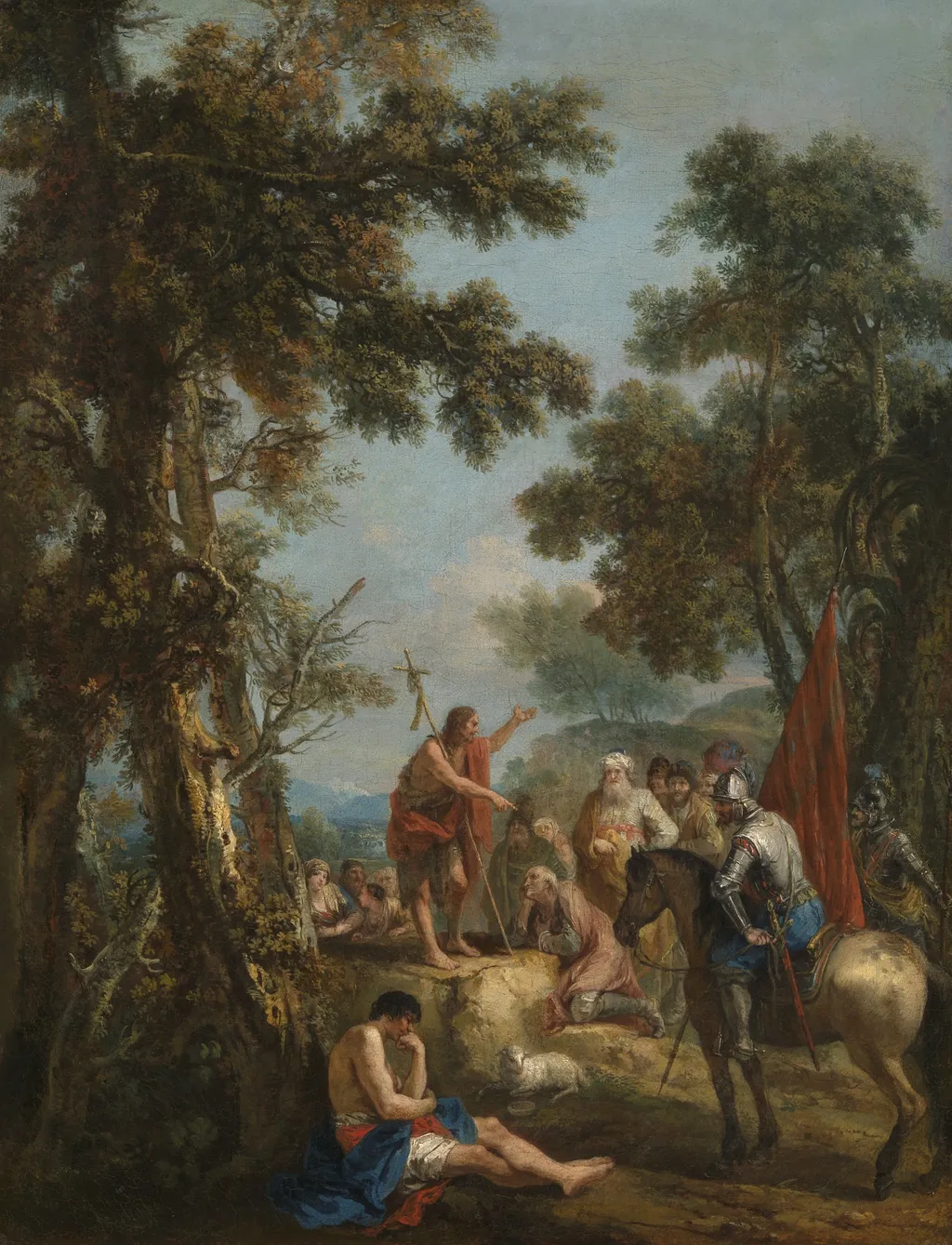 John the Baptist Preaching, by Francesco Zuccarelli, oil, 1740