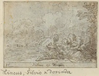 Linco, Silvio and Dorinda, by Johann Wilhelm Baur, ink, 1640