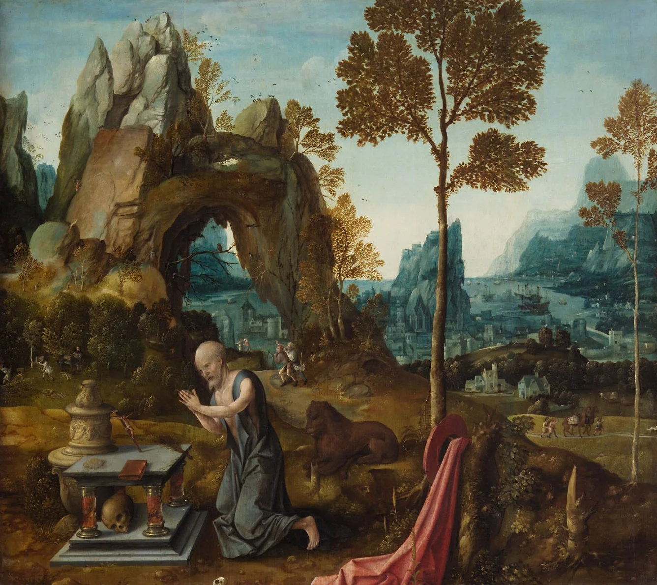 St. Jerome as penitent in a landscape, detail