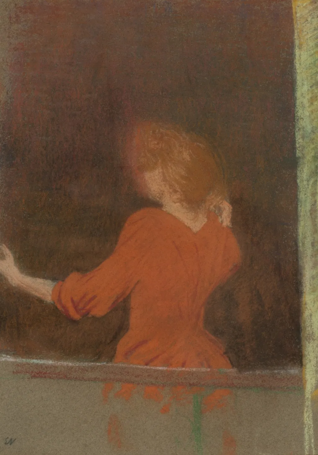 Femme en rouge, dos à la fenêtre (Mujer de rojo, de espaldas a la ventana), by Édouard Vuillard, unspecified, 1914