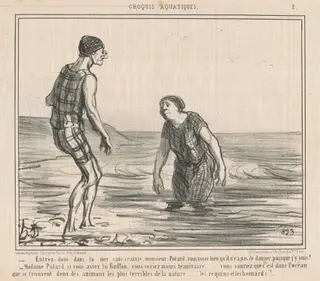Entrez donc dans la mer sans crainte ..., by Honoré Daumier, ink, 1855