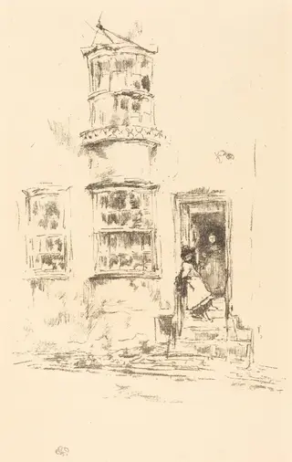 The Little Steps, Lyme Regis, by James McNeill Whistler, ink, 1896