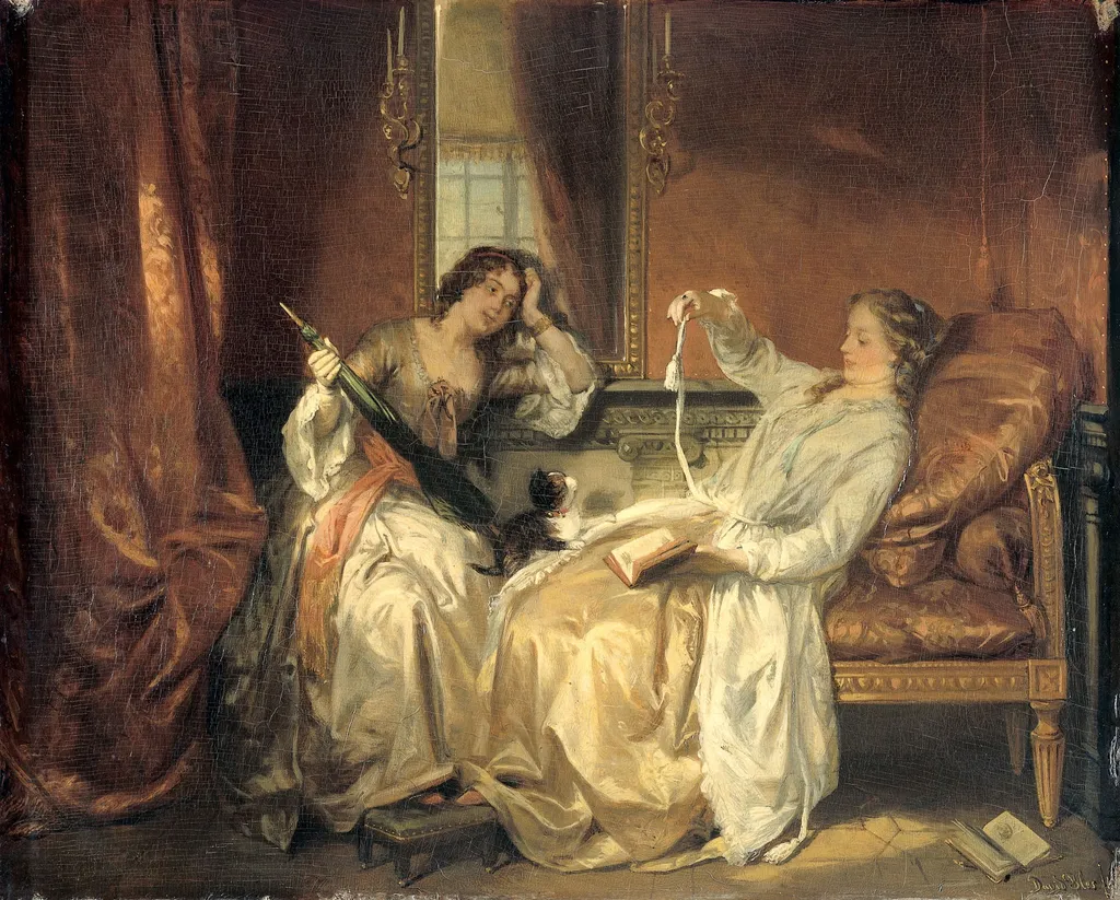 The Conversation, by David Bles, oil, 1850