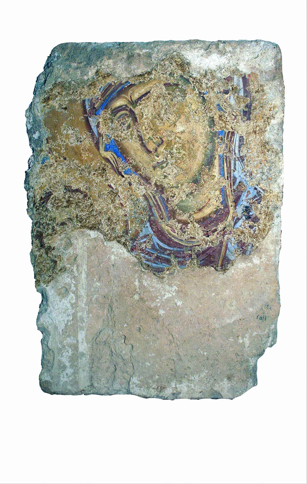 Madonna and child, fragment of a wall painting, detail