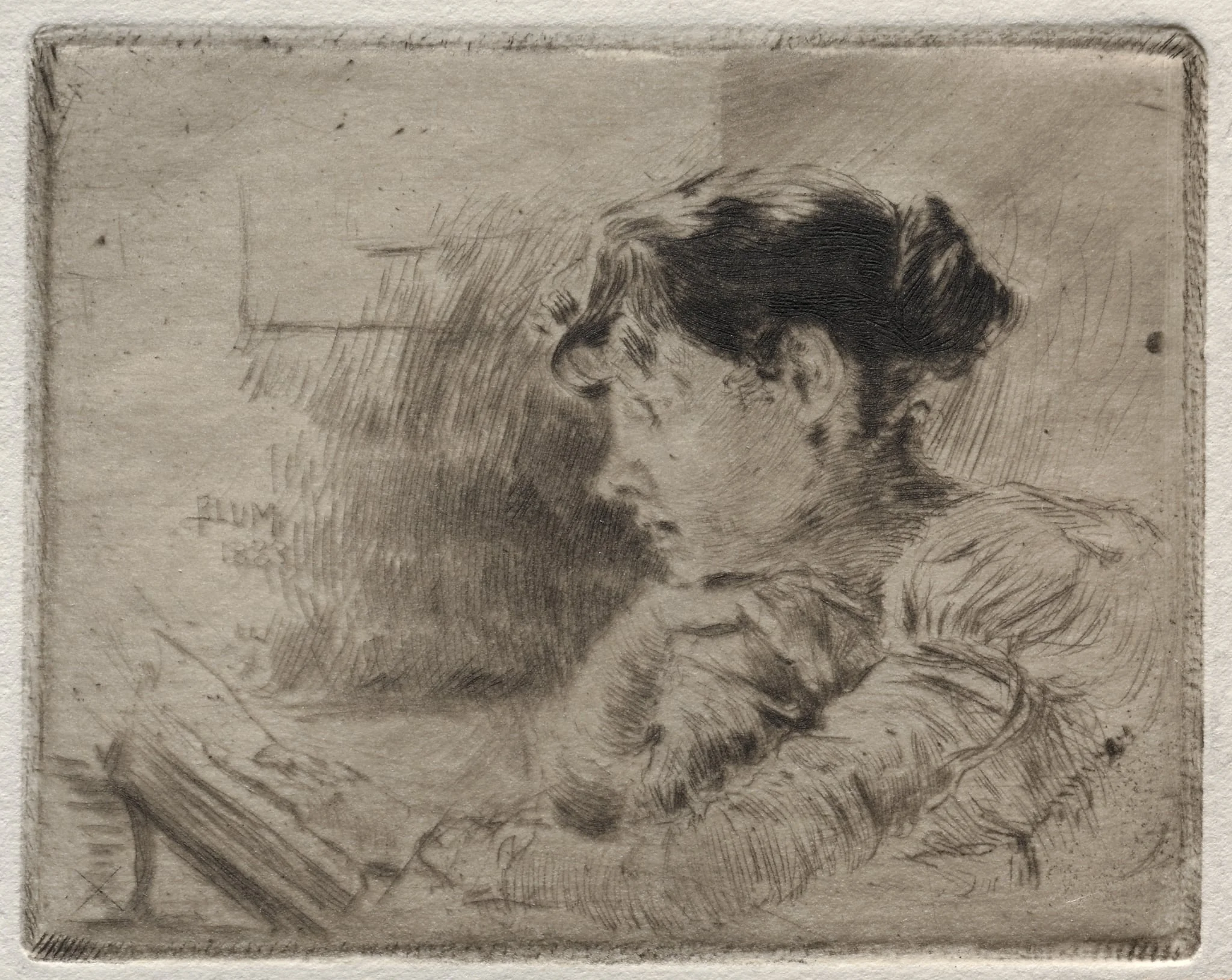Girl Reading, detail
